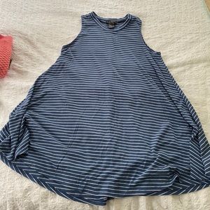 Blue/white horizontal striped t-shirt dress
